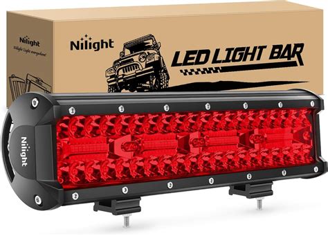 Amazon Nilight Led Light Bar Inch W Red Led Pod Lights