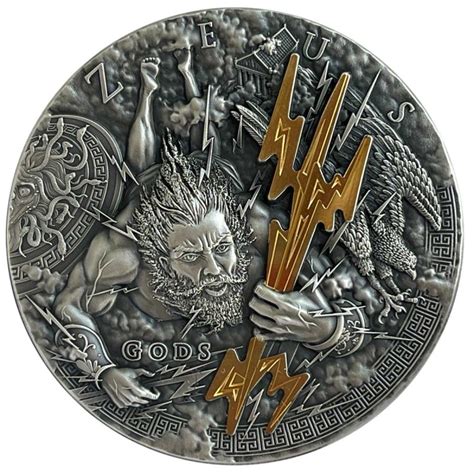 Zeus Gods Niue 2021 2 Oz Silver Coin