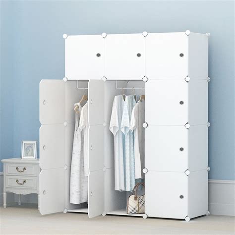 Kousi Portable Clothes Closet Clothing Storage Plastic Dresser Shelves