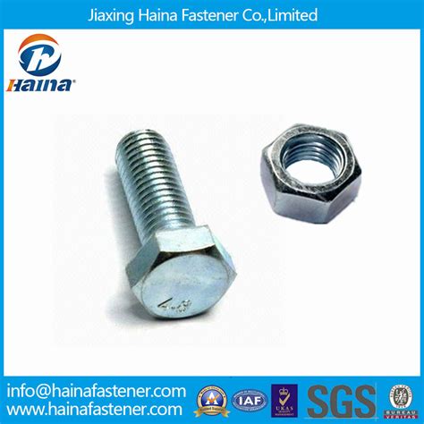 Zinc Coated DIN934 Hex Bolt And Nut China Zinc Coated Hex Bolt And