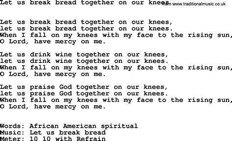 Let Us Break Bread Together On Our Knees Hymn - Bread Poster