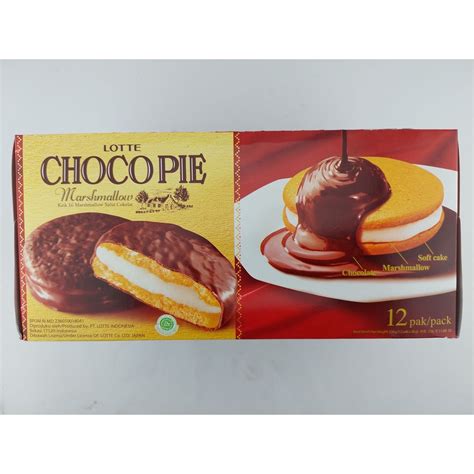 Jual CHOCOPIE MARSHMALLOW BOX ISI 12 X 28 GR LOTTE CHOCOPIE MURAH PROMO