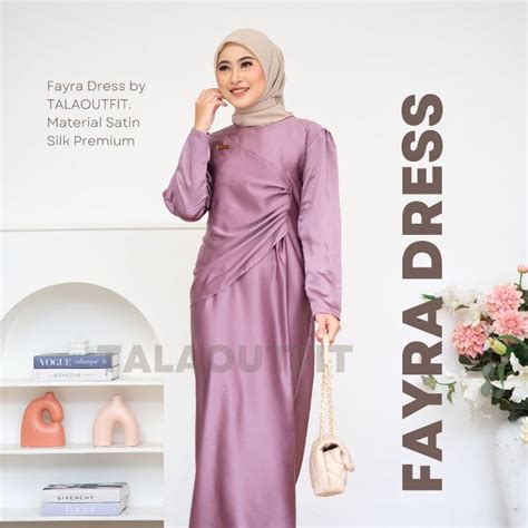 Jual Fayra Dress By Talaoutfit Gamis Satin Satin Silk Dress