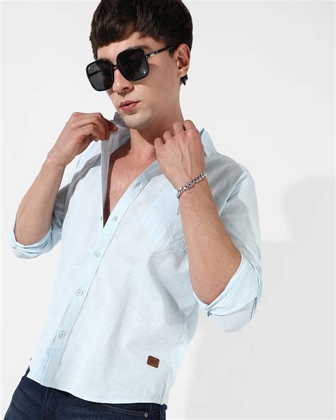 Buy Men's Blue Shirt Online at Bewakoof