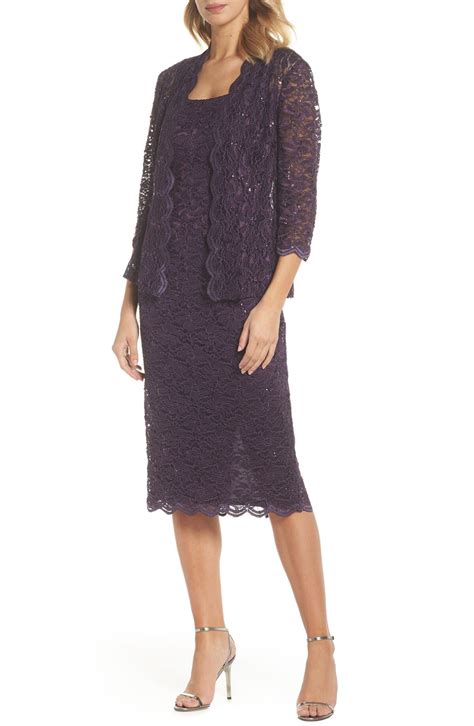 Buy Alex Evenings Lace Cocktail Dress With Jacket Navy At 55 Off