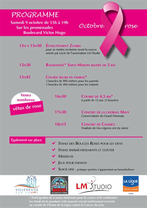 Octobre Rose Villeneuve Sur Yonne Se Mobilise Mairie De Villeneuve