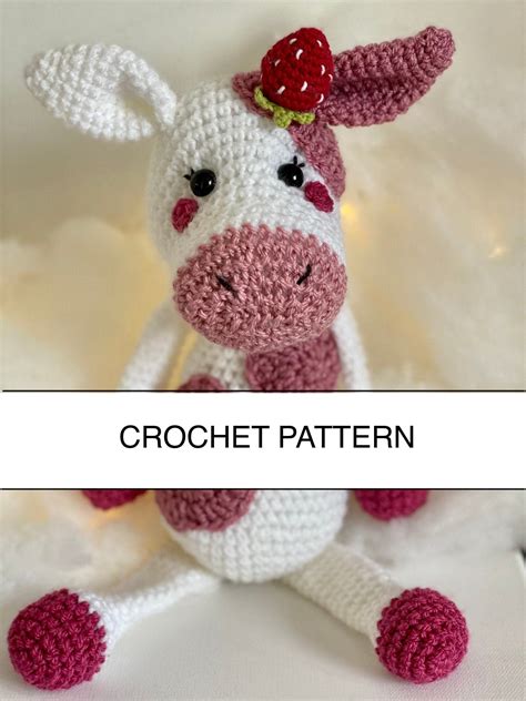 Strawberry Cow Crochet Pattern Amigurumi Etsy