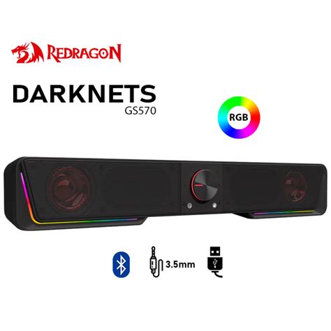 REDRAGON GS570 Darknets Support Bluetooth Wireless Aux 3 5 Surround RGB