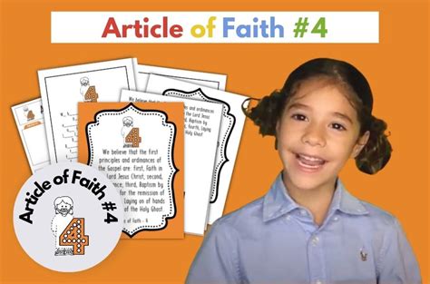 Fourth Article Of Faith 4 Mtc For Kids