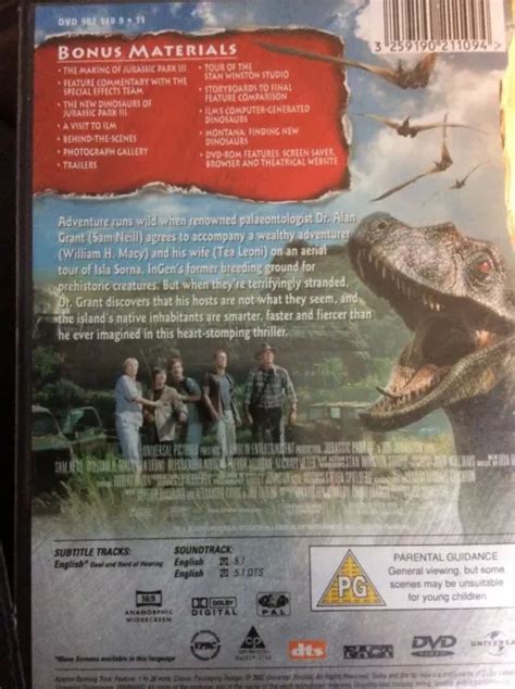 Jurassic Park 3 Dvd 2001 £272 Picclick Uk