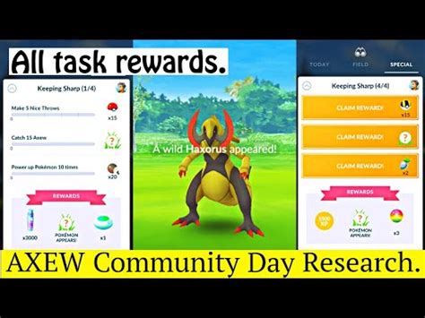 Keeping Sharp Axew Community Day Special Research Pokemon Go