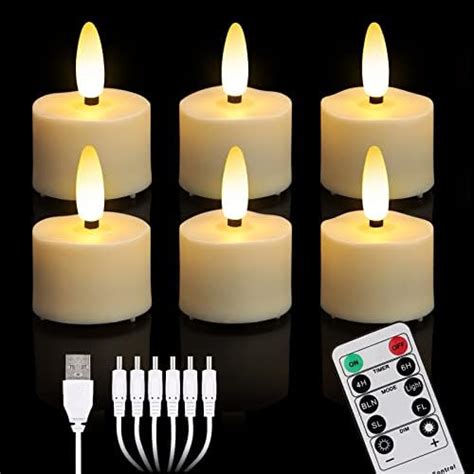 Yunsheng Pack Of Rechargeable Led Tea Lights Flameless Candles With