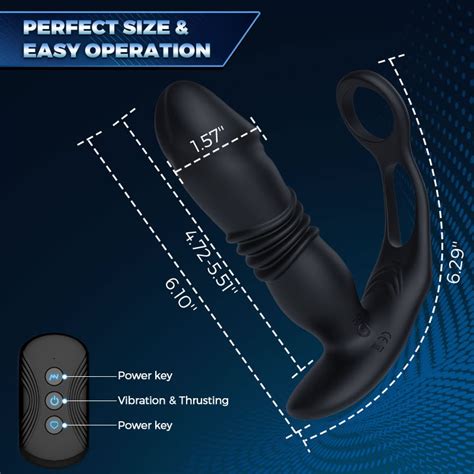 Dual Cock Ring Anal Vibrator Prostate Massage Thrusting Vibrating For Prostate Orgasm
