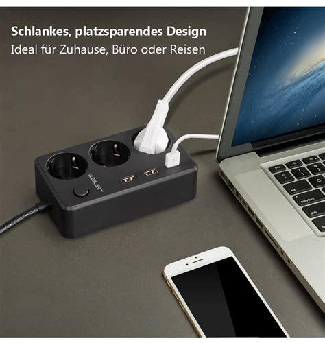 JSVER JSVER Steckdosenleiste Steckdosenadapter