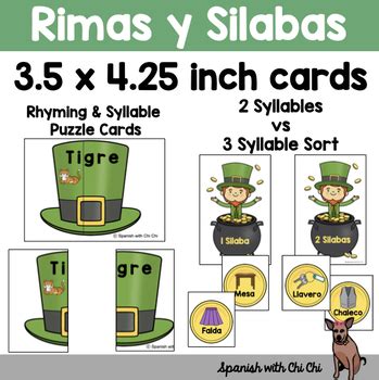 D A De San Patricio Rimas Y Silabas Saint Patrick Spanish Rhyming