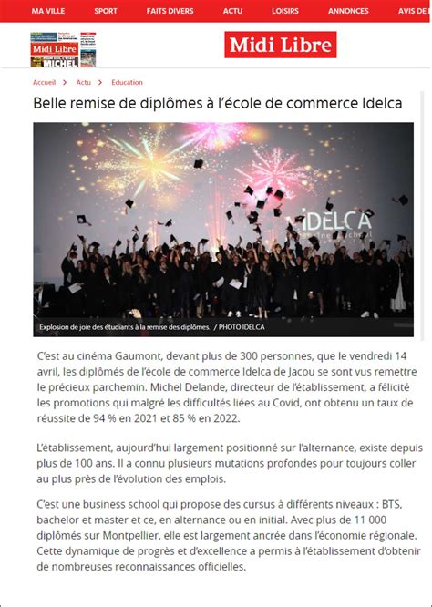 École De Commerce Montpellier Votre Avenir Avec Idelca