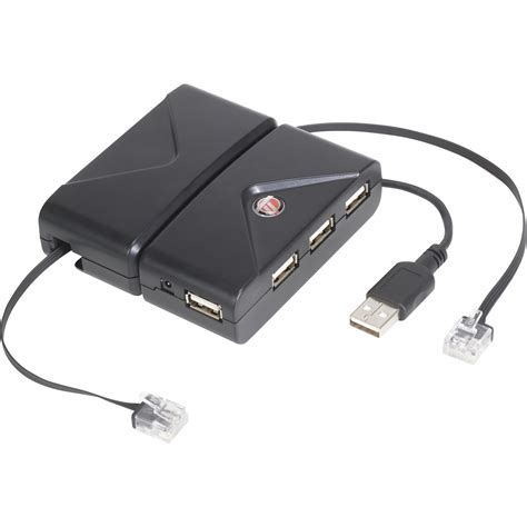 Travel USB 2.0 4-port Hub with Ethernet Cable - Black - ACH77US: Hubs ...