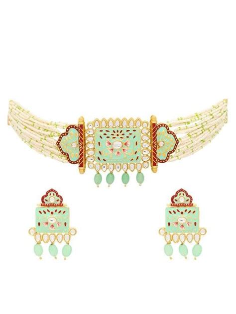 Buy Kairangi By Yellow Chimes Gold Plated Metal Traditional Meenakari