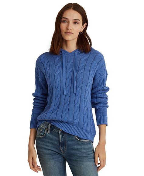 Lauren Ralph Lauren Cable Knit Cotton Hoodie Macys