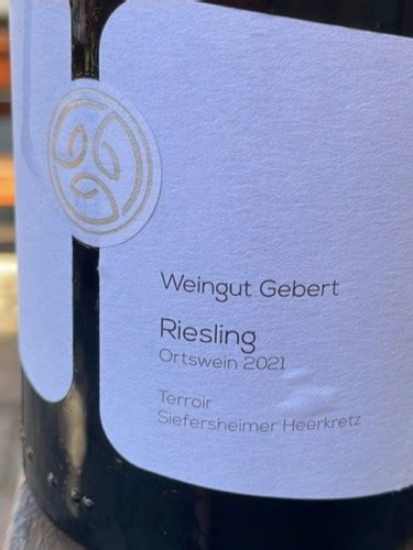 Gebert Terroir Siefersheimer Heerkretz Riesling Ortswein Vivino US