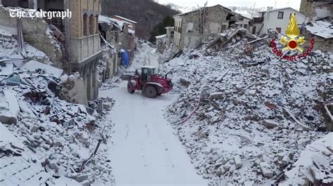 Italy drone footage reveals earthquake damage following winter blast ...