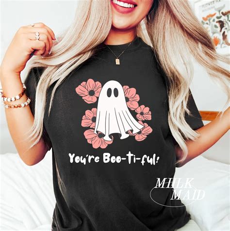 Halloween Cute Ghost T Shirt Y K Spooky Boo Shirt Boo Ti Ful Etsy