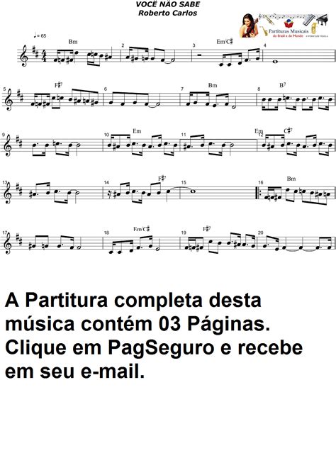 Partituras Musicais Voc N O Sabe Roberto Carlos Teclado N