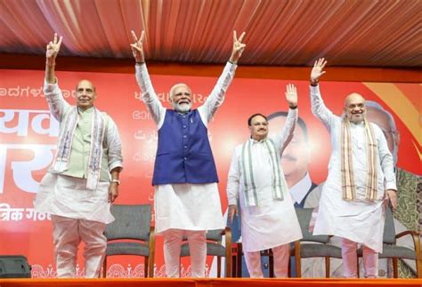 Pm Modi Addresses Party Karyakartas At Bjp Hq After Nda Win In Lok