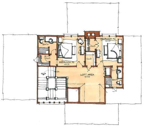 Otter Lake Retreat Home Plan By Natural Element Homes Log Cabin Floor