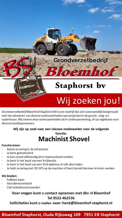 Vacatures Bloemhof Staphorst Grondverzetbedrijf