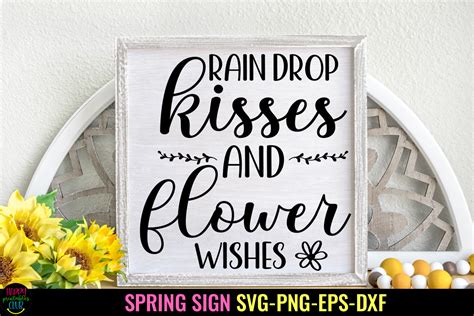 Raindrop Kisses I Spring Door Sign Svg Graphic By Happy Printables Club