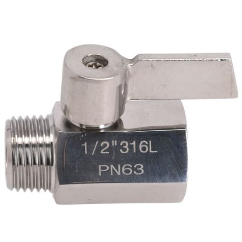 316 Stainless Steel Mini Ball Valve 1 2 Inch Female X Male Npt Thread