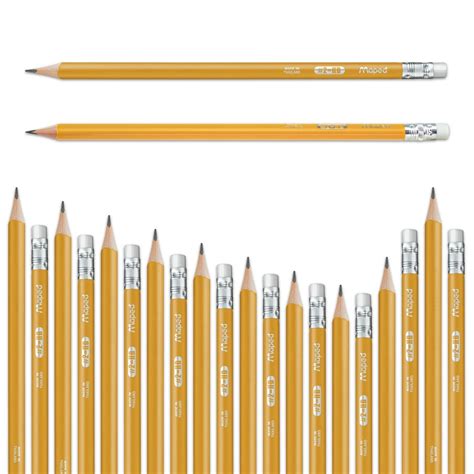 Maped Pre Sharpened Triangular Graphite 2 Yellow Pencils 144 Pack