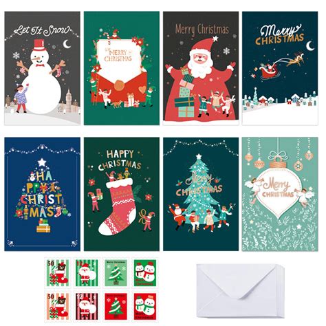 8 Sets Christmas Greeting Card Kids Christmas Bles Vicedeal
