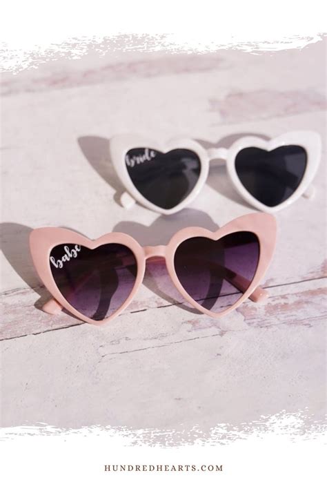 Bride And Bridesmaid Heart Sunglasses Hundred Hearts Personalized Ts Wedding Sunglasses