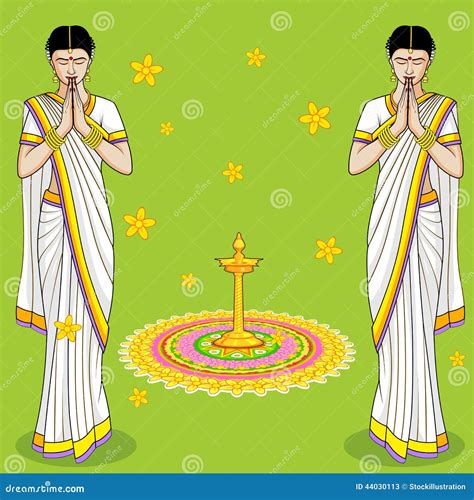 Indian Woman In Welcome Gesture Stock Vector Illustration Of