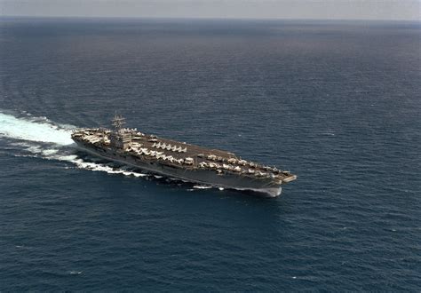 An Elevated Starboard Bow View Of The Nuclear Powered Aircraft Carrier