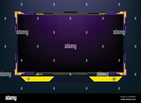 Special Gaming Overlay Design With Yellow And Purple Colors Modern Streaming Frame Design With