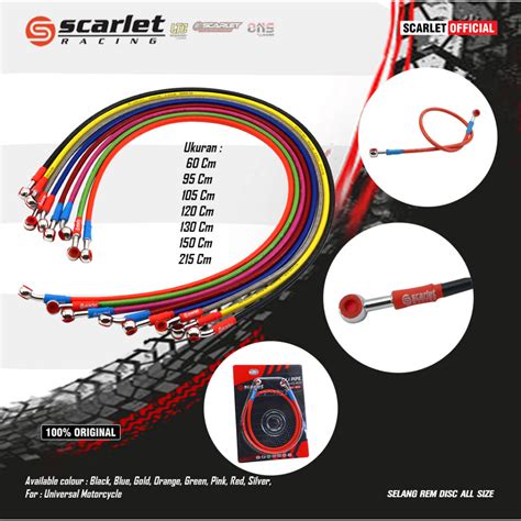 Jual Scarlet Racing Kabel Selang Rem Disc Cakram Ukuran Cm