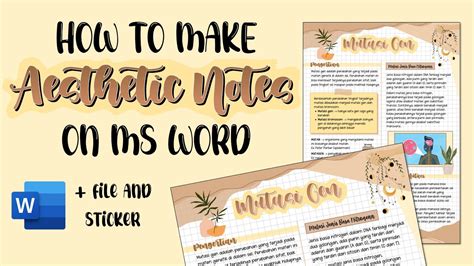 How to Make Aesthetic Notes in Microsoft Word | Easy and Simple + Link ...