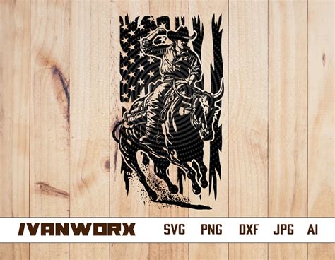 Us Rodeo Svg Bull Rider Svg Cowboy Svg Ranch Western Etsy