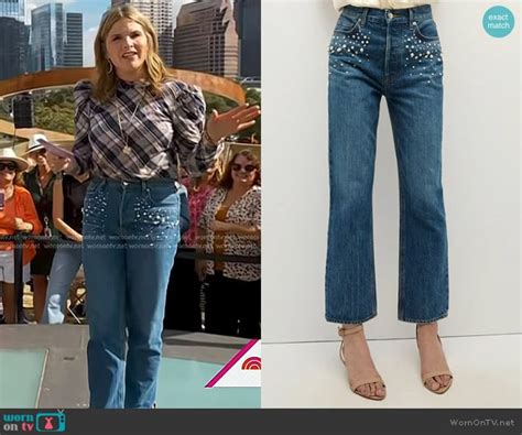 Wornontv Jennas Plaid Blouse And Embellished Jeans On Today Jenna