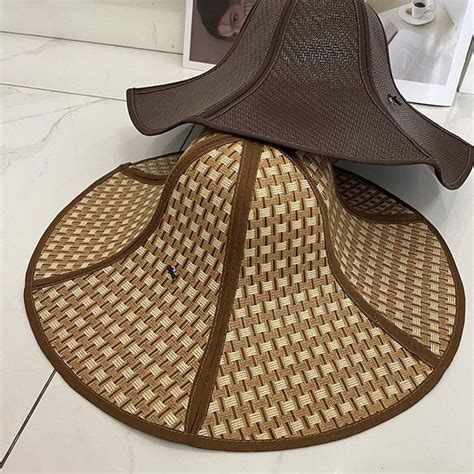 Foldable Straw Hat Large Eaves Hexagonal Hat Outdoor Fishing Beach Hat