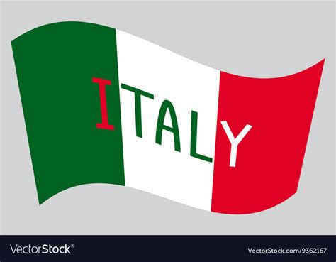 Italian Flag Waving With Word Italy Royalty Free Vector