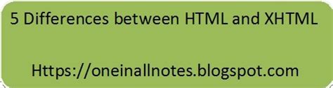 5 Differences Between Html And Xhtml