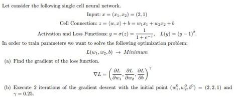 Solved Let consider the following single cell neural | Chegg.com