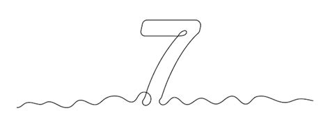 Premium Vector Number 7 In Continuous Line Drawing Style Abstract