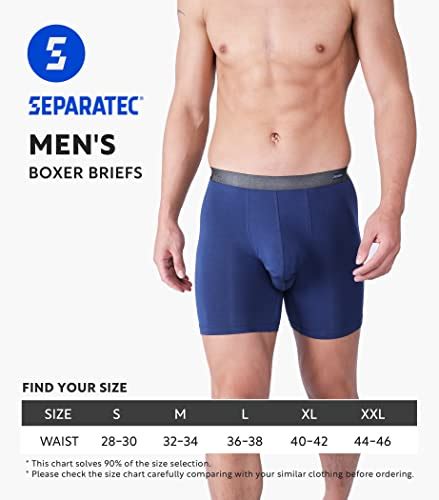 Separatec Bamboo Mens Underwear Classic Soft Breathable Boxer Briefs