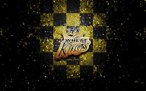 Download wallpapers Brandon Wheat Kings, glitter logo, WHL, yellow ...