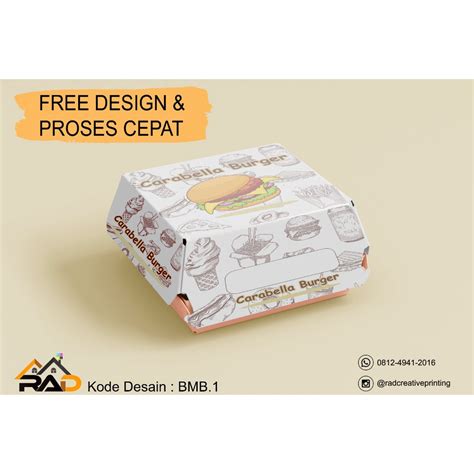 Jual Box Burger Dus Burger Kemasan Burger Tempat Burger Paper Tray